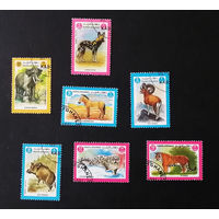 Афганистан 1984 г. Фауна. Животные, полная серия из 7 марок #0217-Ф1P42