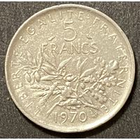 Монета 5 франков 1970 год. Франция.
