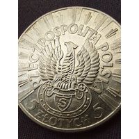 5 злотых 1934 легионер AU
