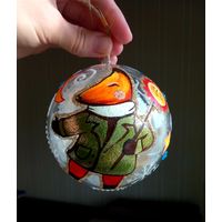 Ёлочная игрушка Лиса, ручная работа, 10 см