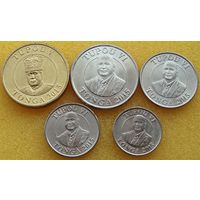 Тонга. Набор 5 монет 5, 10, 20, 50 сенити 1 паанга 2015 год  "Монеты не чищены!!!"