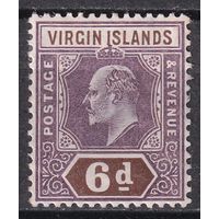 162.BrK. Великобритания. Колонии. Виргинские острова. Эдуард VII. Стандарт. 6P. 1904 г. Mi.#31.