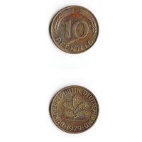 10 пфеннигов Германия 1979 года(F)