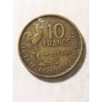 Франция 10 франков 1951
