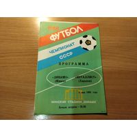 Программа Динамо Минск - Металлист Харьков 1988