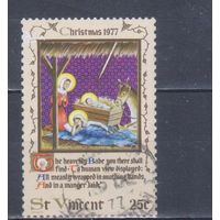 [262] Сент-Винсент 1977. Рождество. Гашеная марка.