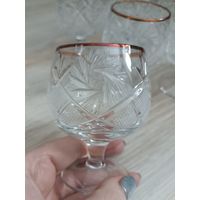 Фужеры, бокалы, хрусталь. Рисунок мельница. Номиналом 200гр.6 штук