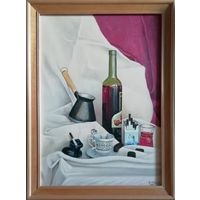 Картина Оганян Степан "натюрморт с вином", х.м. 70х50см.