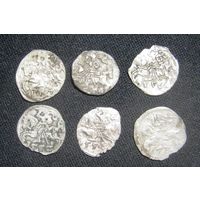 Динарии 1552, 1554,1556,1557,1559 годов и Александра Ягеллончика