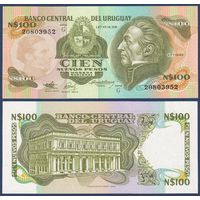 Уругвай, 100 новых песо 1987 г, P-62A (G, генерал Хосе Хервасио Артигас), UNC