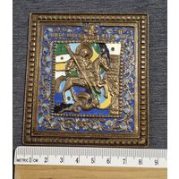 Икона георгий победоносец бронза эмаль распродажа коллекции