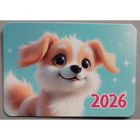 Собачка. Календарик, глянец, 2026