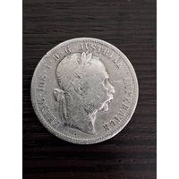 1 флорин,  1879 год,  Франц Иосиф I Австрия, Серебро. 900 пр.