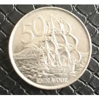 Новая Зеландия 50 центов 2009 корабль парусник