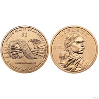 1 доллар 2010 год США Сакагавея Пояс Гайавата (Состяние на фото)