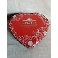 Большая жестяная банка от чая BETA Tea Сердце