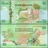 Острова Кука 10 долларов образца 1992 года UNC p8