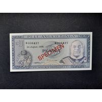 10 паанга 1978 года. Тонга. UNC.  SPECIMEN. Распродажа.