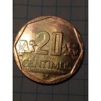20 сентимо Перу 2010 год