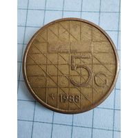 Нидерланды 5 гульденов 1988