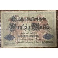 Банкнота 50 марок 1914 год. Германская империя.
