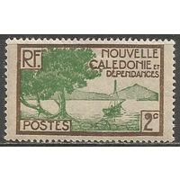 Новая Каледония. Бухта. Горный пейзаж. 1928г. Mi#137.