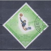 [267] Лаос 1968. Спорт.Футбол.Олимпийские игры. Гашеная марка.