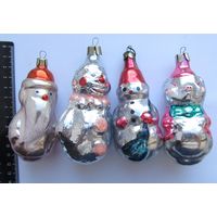 Все лоты с рубля.Елочные игрушки Дед мороз,клоун,снеговик,поросенок,СССР
