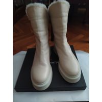 Женские ботинки HALMANERA(Италия),размер 38,натуральная кожа,натуральный мех