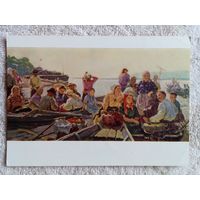 1958. соцреализм. Суздальцев. В луга, за Волгу!