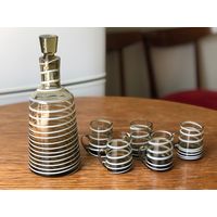 Графин и рюмки цветное стекло СССР Неман