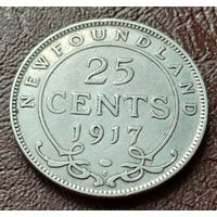 Ньюфаундленд 25 центов, 1917  ( 1-4-4 )
