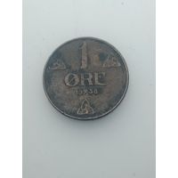 Норвегия 1 эре 1938 года .