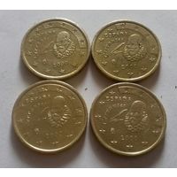 2 евро, Испания 2000 г., ( 4 монеты по 50 ец.)