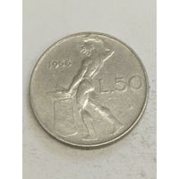 Италия 50 лир 1956