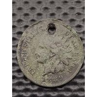 1 цент 1889 г. + 1 копейка 1889 г. ДВЕ монеты одним лотом. Бенджамин Гаррисон и Александр III