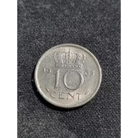 Нидерланды 10 центов 1965