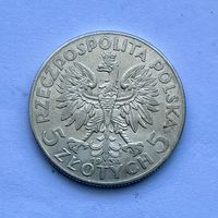 Монета СЕРЕБРО Польша 5 злотых 1934 год Ядвига ОТЛИЧНЫЕ