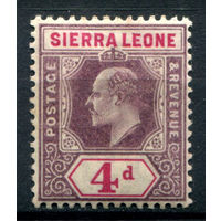 Британские колонии - Сьерра-Леоне - 1903г. - король Эдуард VII, 4 P - 1 марка - MLH [Mi 48]. #4-B5-118-A-1