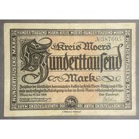 Банкнота 100000 марок 1923 год. Крайс-Мерс Веймарская республика.