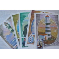 1984, Картмаксимум СССР, полная серия - 5 шт.; Бронфенбренер Ю., Маяки  Дальневосточных морей.