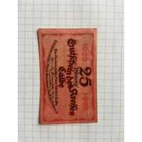 25 пфеннингов (нотгельды) 1921 г. Германия.