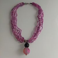 Колье винтажное " "Нежное" Бисер. Агат.43см.