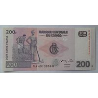 Конго 200 франков 2007 года UNC