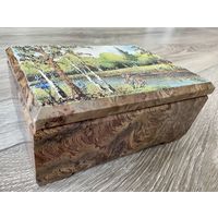 Шкатулка из натурального камня Яшма Уральские самоцветы