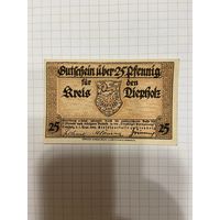 Нотгельд 25 пфеннигов. Германия. Веймарская республика Дипхольц-0201