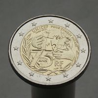 Франция 2 евро 2021  75-летие UNICEF