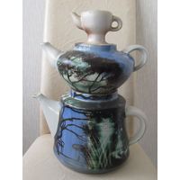 Все лоты с рубля.Большой авторский комплект чайников 3 в 1 времен СССР,h-36 см.