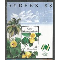 Кокосовые острова. Международная выставка марок SYDPEX'88. Сидней. 1969г. Mi#Бл7.