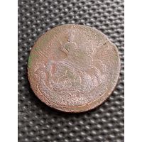 Интересный перечекан !!! 2 копейки 1758 г из 1 копейки 1755 г. Елизавета.